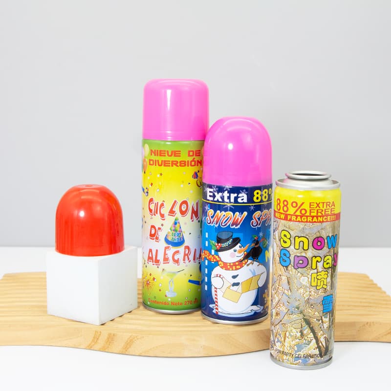 Faux snow spray can